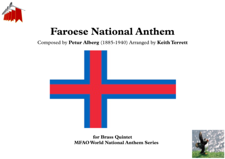 Faroese National Anthemt Alfagra Land Mtt For Brass Quintet Sheet Music