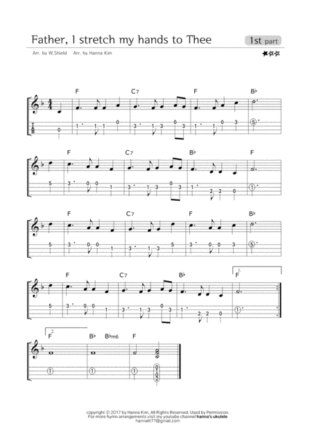 Free Sheet Music Father I Stretch My Hands To Thee Hymn Ukulele Ensemble