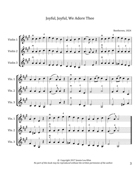 Favorite Hymns For Three Violins Sheet Music