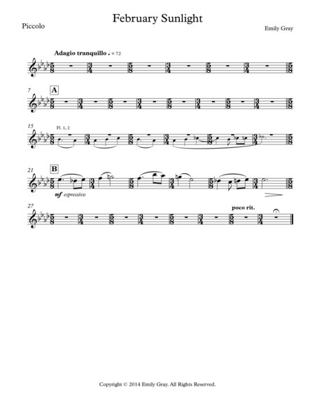 February Sunlight Orchestra Parts Sheet Music