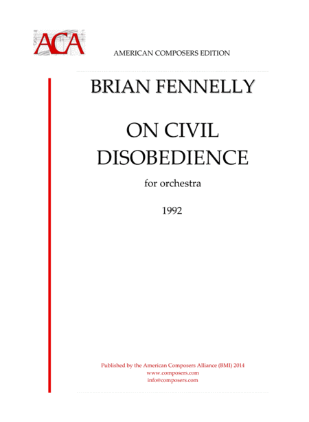 Fennelly On Civil Disobedience Sheet Music