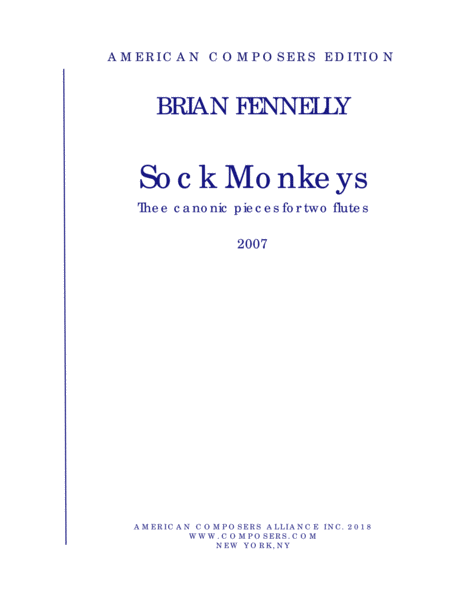 Fennelly Sock Monkeys Sheet Music