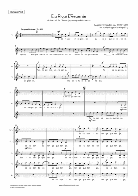 Fernandes Eso Rigor E Repente For Chorus Optional And Orchestra Chorus Part Sheet Music