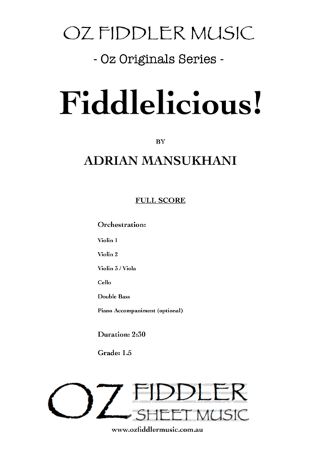 Fiddlelicious By Adrian Mansukhani Sheet Music