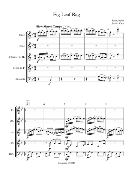 Free Sheet Music Fig Leaf Rag