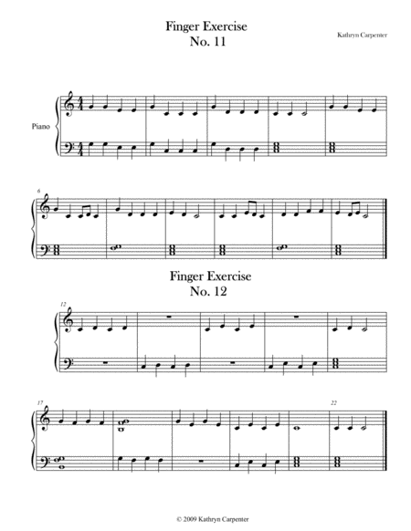 Finger Exercise No 11 12 Key Of C Sheet Music