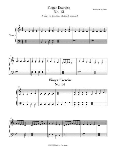 Finger Exercise No 13 14 Key Of C Sheet Music