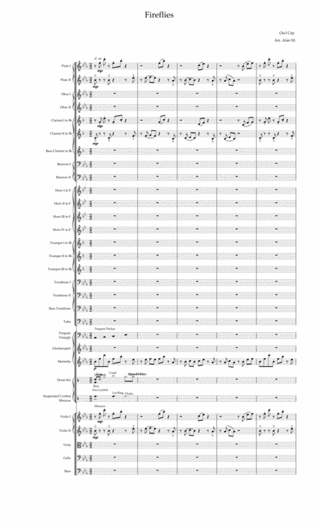 Free Sheet Music Fireflies Full Score