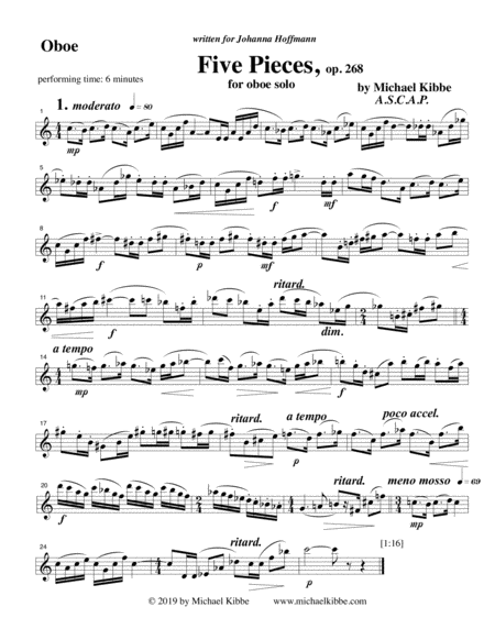 Free Sheet Music Five Pieces Opus 268