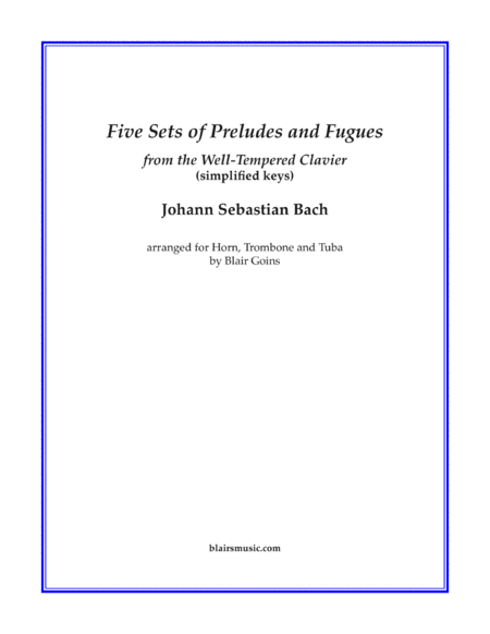 Five Sets Of Preludes And Fugues Sheet Music