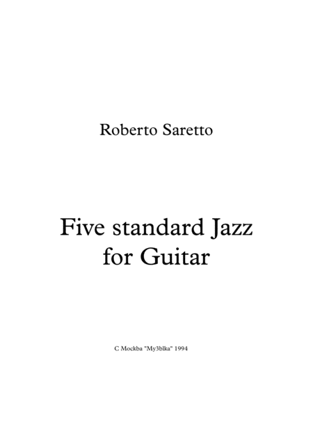 Five Standard Jazz For Guitar Solo Sheet Music