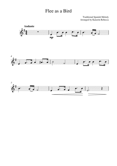 Flee As A Bird Sheet Music