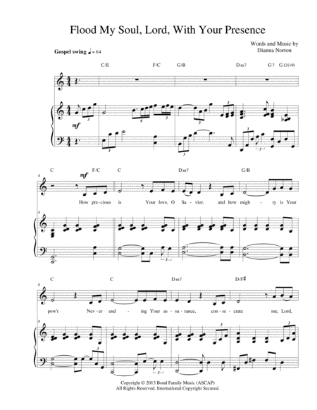 Flood My Soul Lord With Your Presence Sheet Music