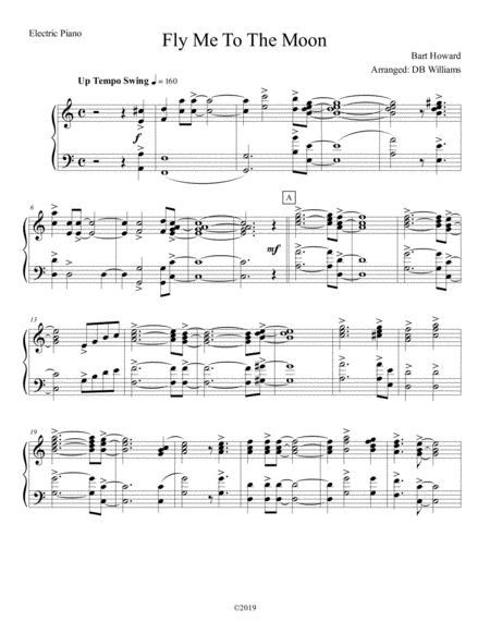Free Sheet Music Fly Me To The Moon Strings Electric Piano