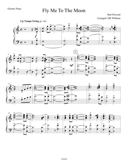 Fly Me To The Moon Strings Electric Piano Sheet Music