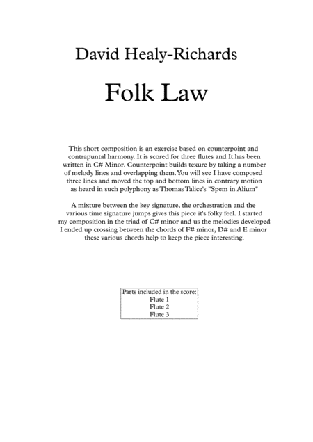 Free Sheet Music Folk Law