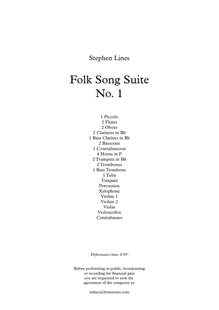 Free Sheet Music Folk Song Suite No 1