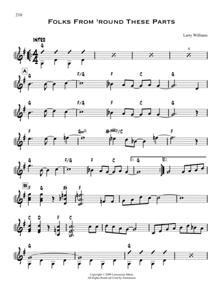 Free Sheet Music Folks From Round These Parts