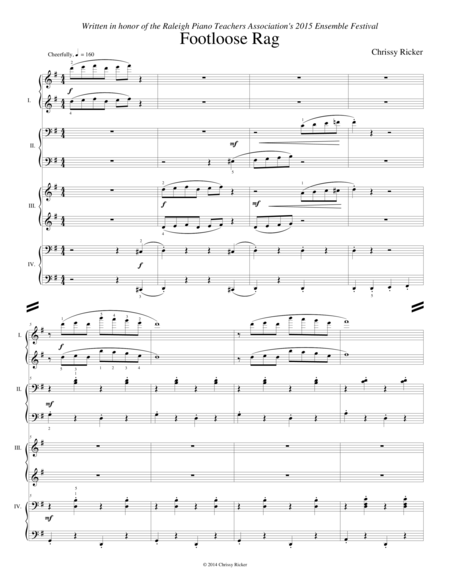 Free Sheet Music Footloose Rag