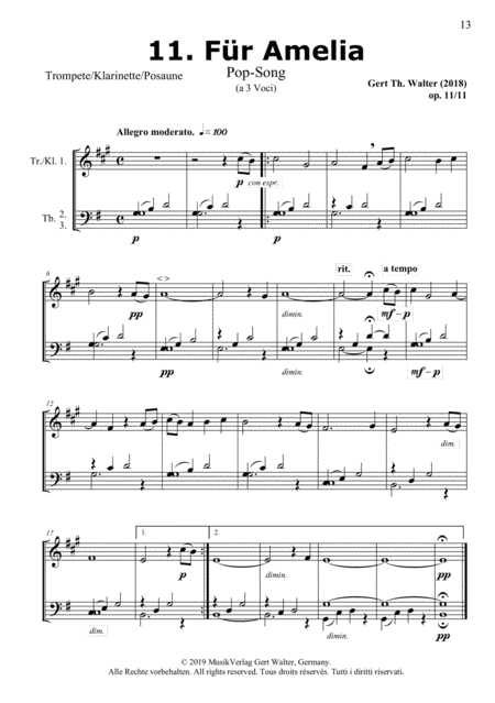 Free Sheet Music For Amelia From Brass Pop Romanticists