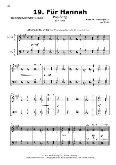 Free Sheet Music For Hannah From Brass Pop Romanticists