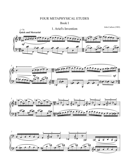 Four Metaphysical Etudes Book I Sheet Music