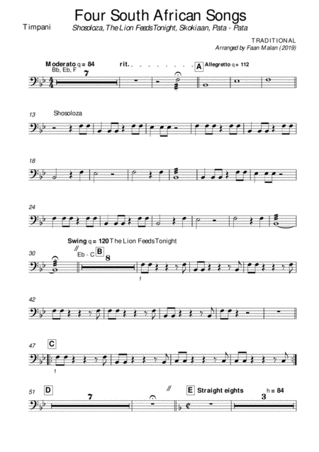 Four South African Songs Sheet Music