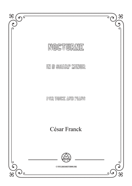 Free Sheet Music Franck Nocturne In D Sharp Minor For Voice And Piano