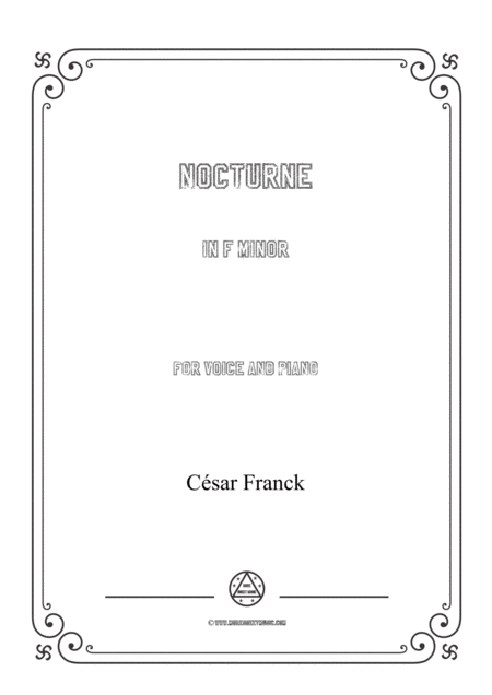 Franck Nocturne In F Minor For Voice And Piano Sheet Music