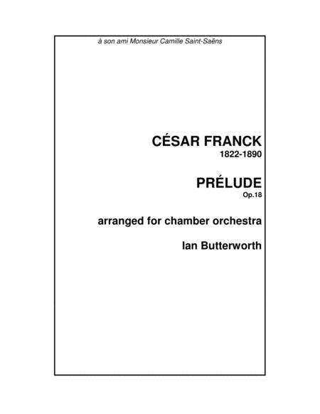 Franck Prlude Op 18 For Chamber Orchestra Sheet Music