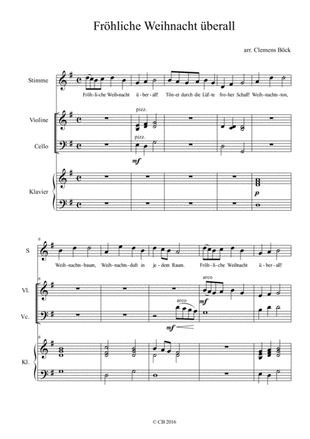 Free Sheet Music Frhliche Weihnacht Berall