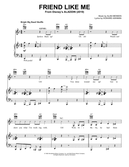 Friend Like Me From Disneys Aladdin Sheet Music