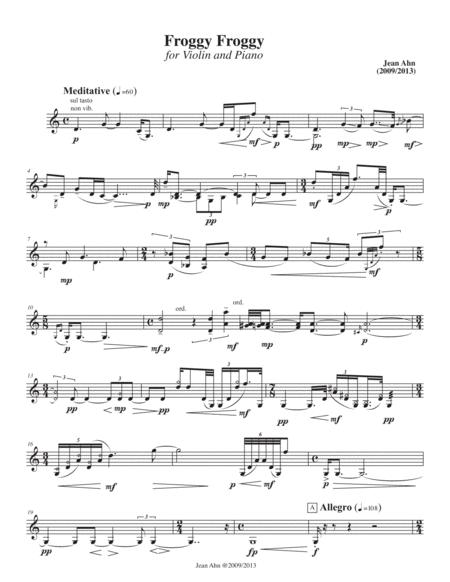 Froggy Froggy For Violin And Piano Violin Part Sheet Music