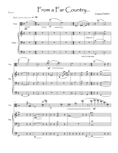 Free Sheet Music From A Far Country For Viola And Organ