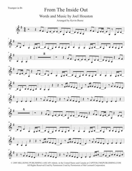 Free Sheet Music From The Inside Out Trumpet