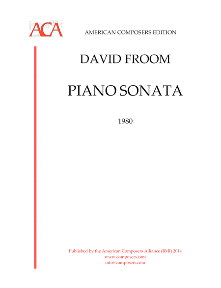 Froom Piano Sonata Sheet Music