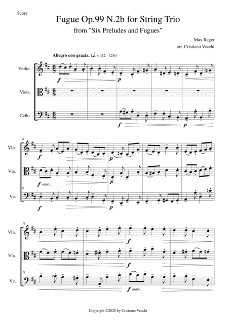 Free Sheet Music Fugue Op 99 N 2b For String Trio