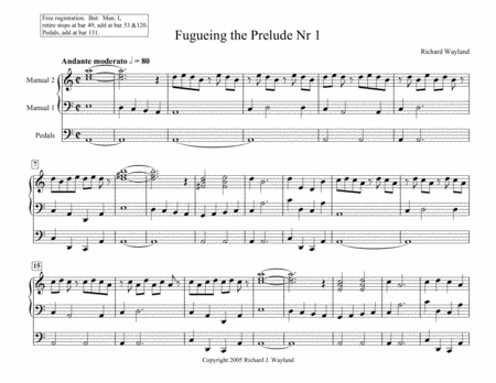 Free Sheet Music Fugueing The Prelude Nr 1