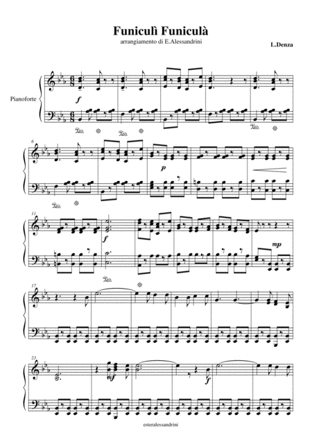 Free Sheet Music Funicul Per Pianoforte