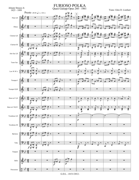Free Sheet Music Furioso Polka Extra Score