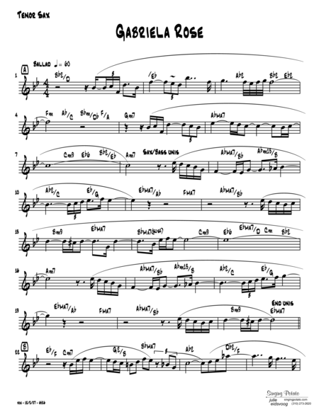 Gabriela Rose Bb Sheet Music