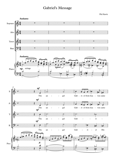 Gabriels Message Choir And Piano Sheet Music