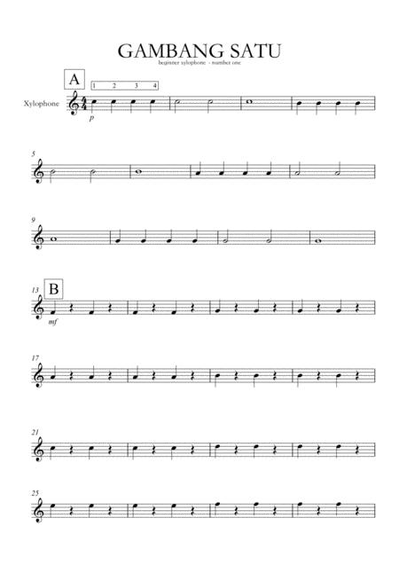 Gambangsatu Xylophone Sheet Music