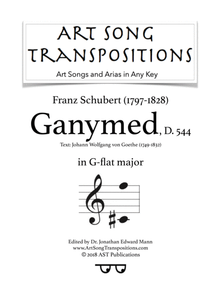 Ganymed D 544 G Flat Major Sheet Music