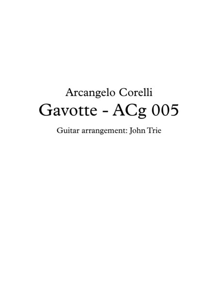 Gavotte Acg005 Tab Sheet Music