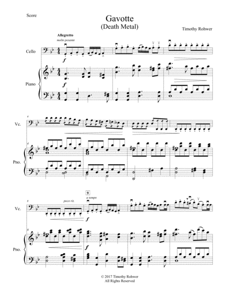 Gavotte Death Metal Sheet Music