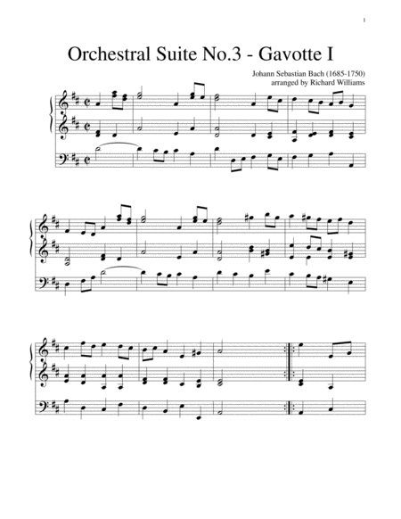 Free Sheet Music Gavotte I From Orchestral Suite No 3