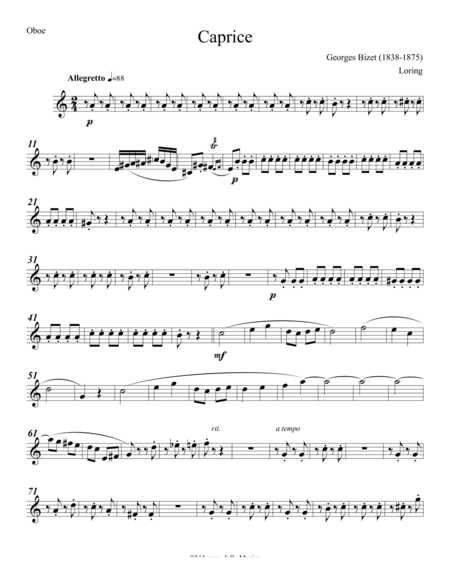 Free Sheet Music Georges Bizet Caprice