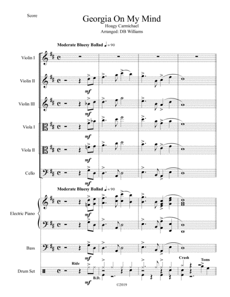 Free Sheet Music Georgia On My Mind String Sextet Orchestra