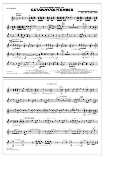 Getaway September Arr Paul Murtha Eb Alto Sax Sheet Music